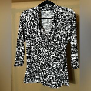 Chaus New York Blouse. Crossover front with 3/4 sleeve